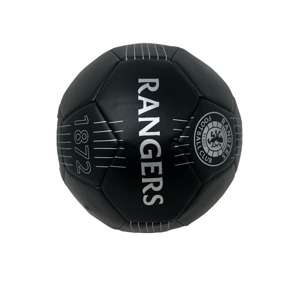 image 1 of Rangers FC React Crest Leather Detailing Football - Black/White - 5 Black