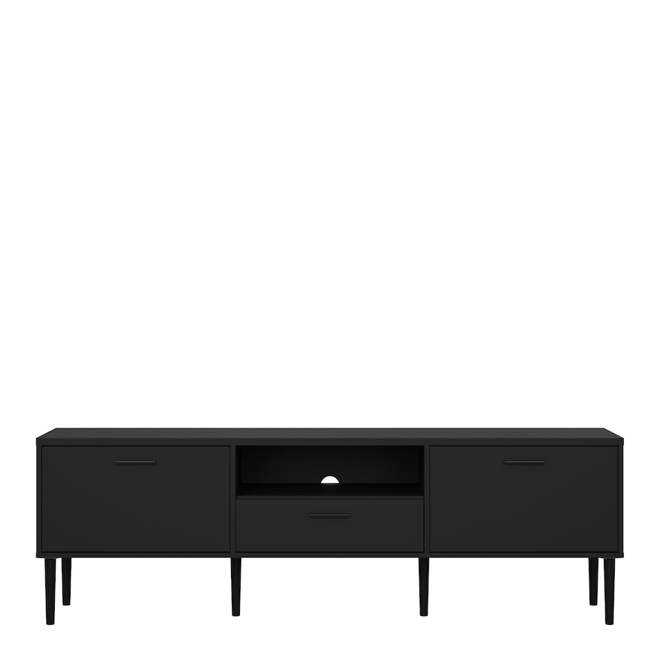 image 1 of Media TV Unit with 2 Doors 1 Drawer in Black