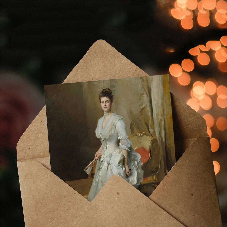 image 1 of John Singer Sargent Art Card Mrs Henry White Portrait