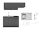 image 3 of Kitchen Cabinets 5 Unit with Sit On Sink Black Grey Complete Kitchenette 180cm DIY Set Fitted Kitchen Package with Worktop Lina