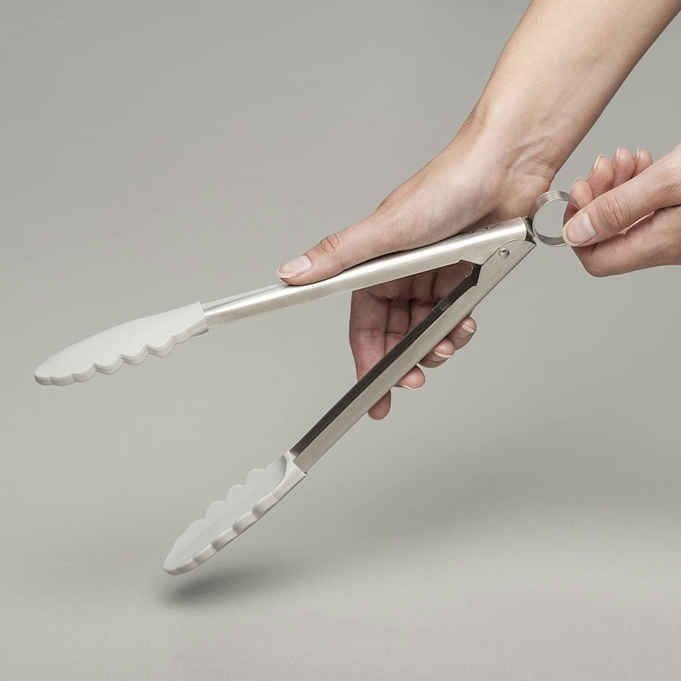 image 1 of Zeal Silicone Cooking Tongs, 25cm, French Grey