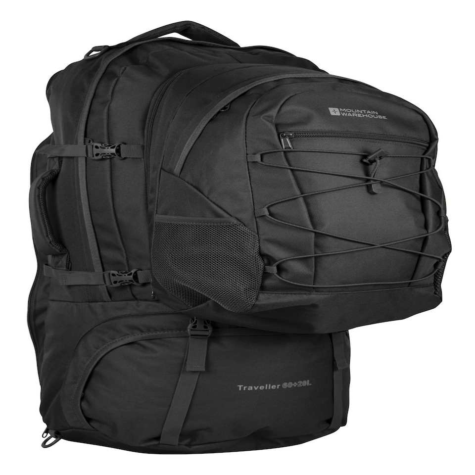 image 1 of Mountain Warehouse Unisex Traveller 60 + 20L Rucksack Durable Sports Backpack Blue | Blues