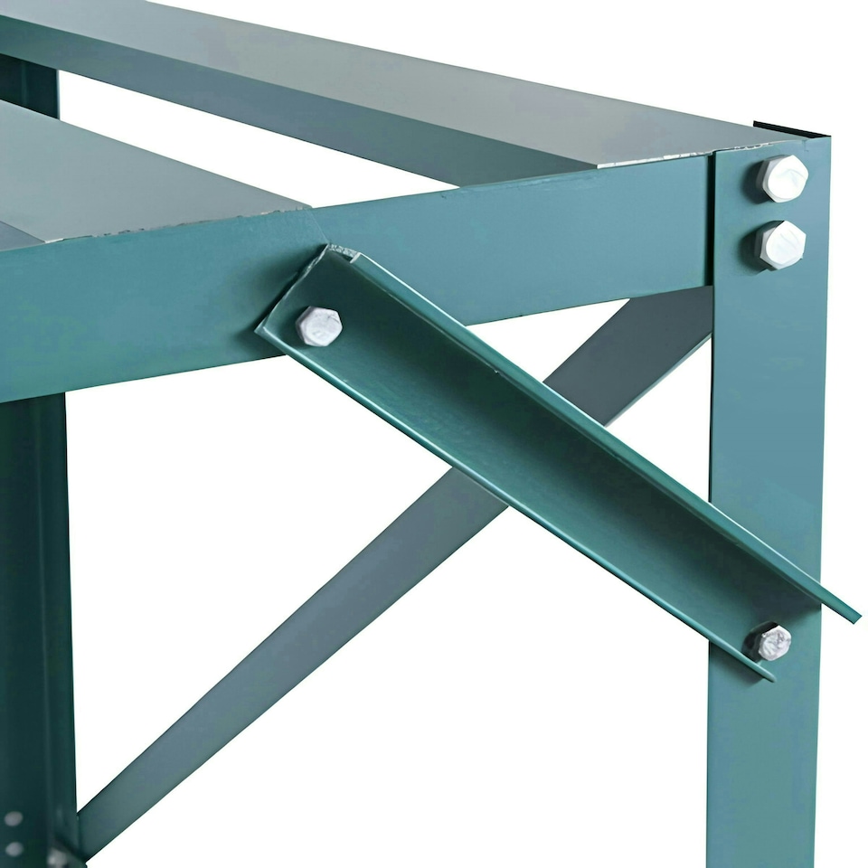 image 1 of Lacewing Twinpack Traditional 3 Tier Greenhouse Staging Shelving Bench in Green 126cm