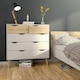 image 4 of Oslo Chest of 5 Drawers in White and Oak