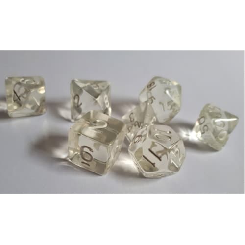 Dice Set Transparent: Crystal - Brand New