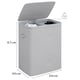 image 2 of Gr8 Home Grey Double Laundry Seperation Hamper Bin Large Clothes Washing Basket With Lid