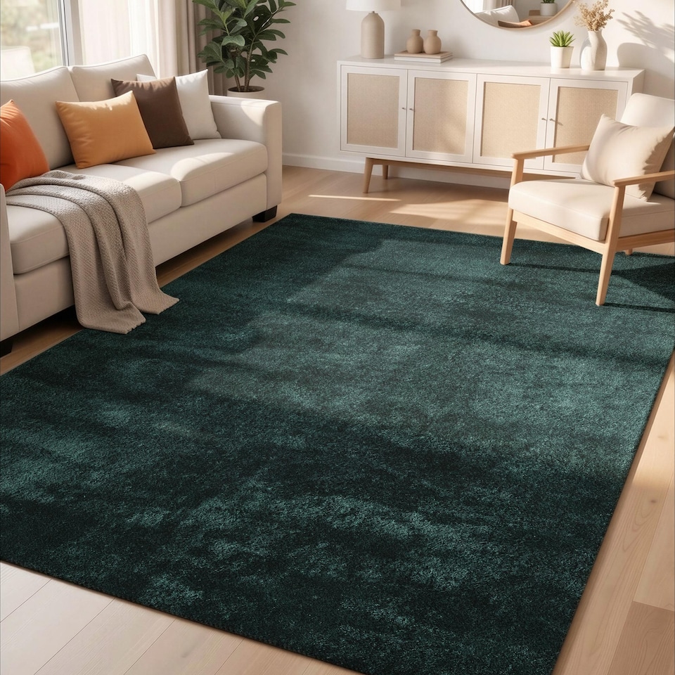 image 1 of Comfy Washable Low Pile Living Room Plain Area Rug