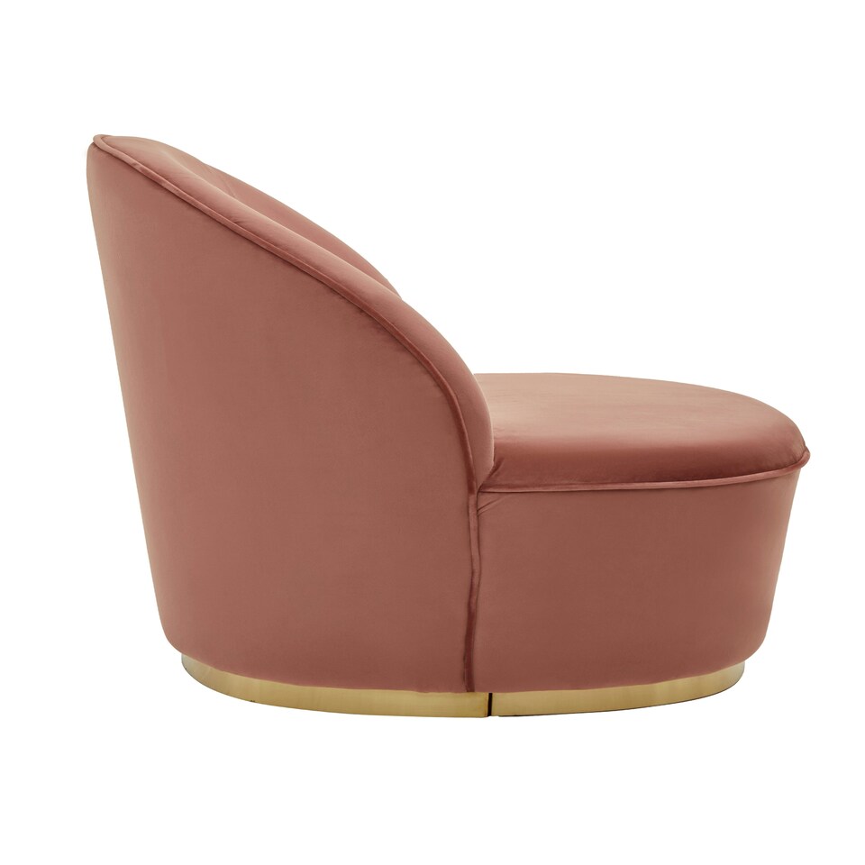 image 1 of Interiors by Premier Pink Velvet Base Chair with Golden Base, Complete Velvet Upholstery of Lounge Chair for Living Room