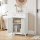 image 4 of SoBuy Bathroom Storage Cabinet with 2 Shutter Doors, White, 23.6x13.8x34.3 inches, 15 kg - FRG238-W