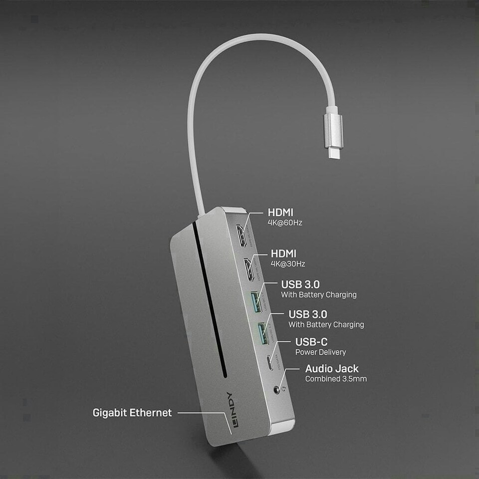image 1 of DST-Mx Duo Laptop / Mac Compatible Docking Station | USB-C | 2x 4K HDMI® | 100W PD