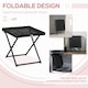 image 3 of Outsunny Folding Square Rattan Coffee Table w/ Steel Frame Bistro Garden Black