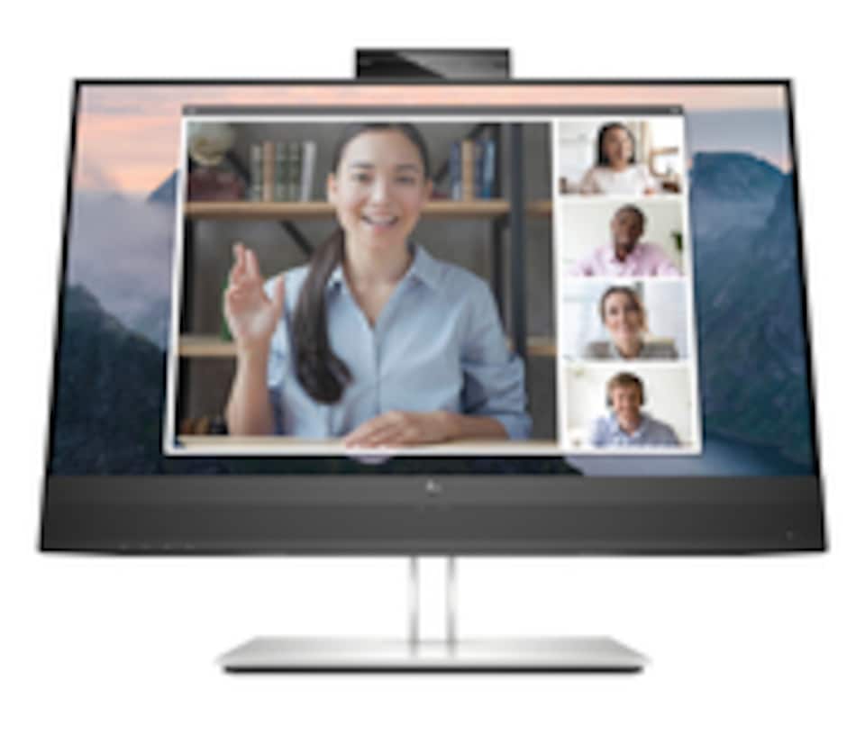 image 1 of HP E24mv G4 FHD Conferencing Monitor, 60.5 cm (23.8"), 1920 x 1080 pixels, Full HD, LCD, 5 ms, Black, Silver | Black | Black, Silver | 52.7 cm
