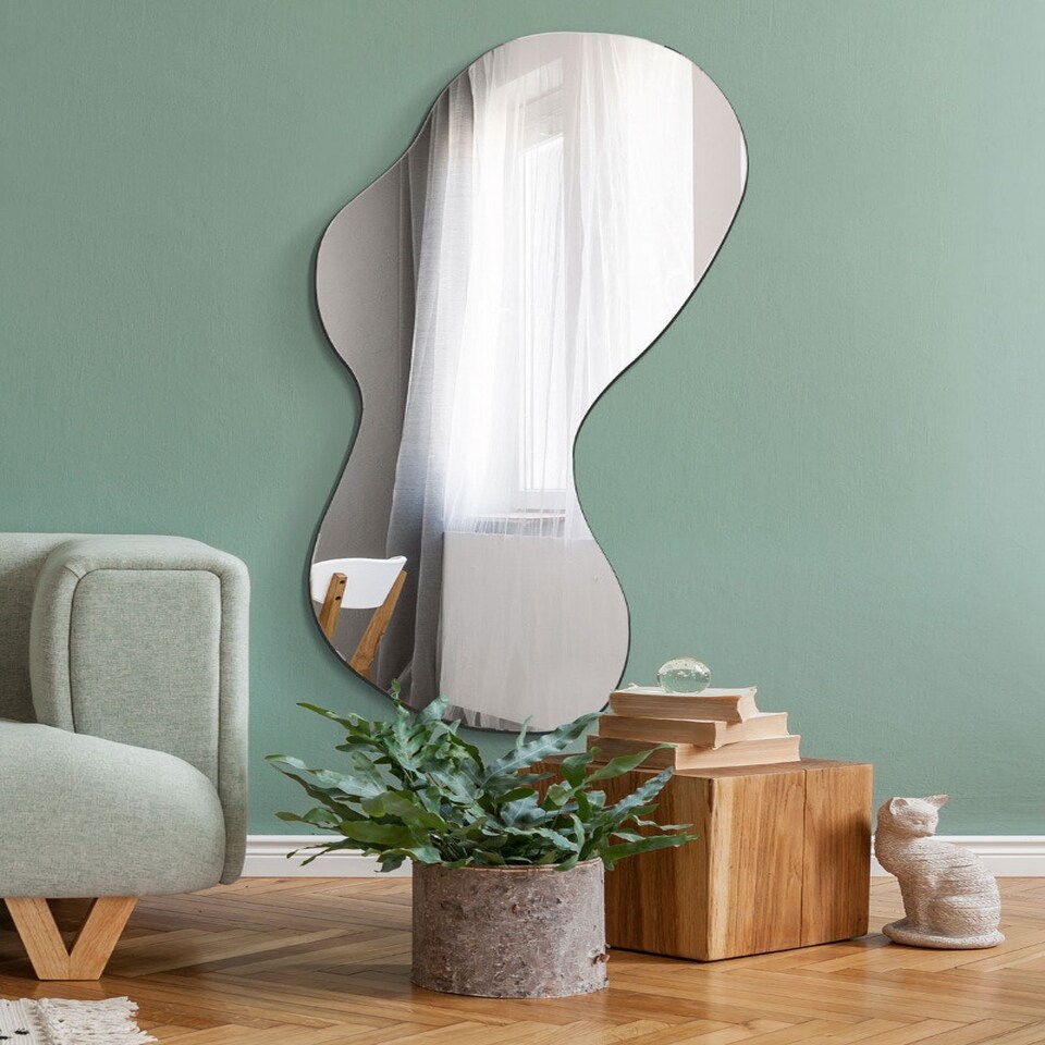 image 1 of The Lacuna - Frameless Pond Wall Mirror 63" X 24" (160CM X 60CM) | Multi
