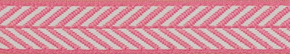 Berisfords Pink 25mm Herringbone Woven Ribbon for Dressmaking - per metre