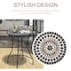 image 5 of Outsunny 60 cm Mosaic Garden Table, Small Round Outdoor Side Table with Ceramic Top, Plant Stand for Patio, Balcony | Black