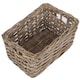 image 2 of Medium Rectangular Grey Rattan Storage Basket | Grey | Grey