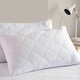 image 2 of Pair Of White Anti Allergy Zipped Pillow Protectors Quilted Pillowcase Pack Of 2 White