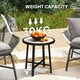 image 5 of Outsunny 50.5cm Round Garden Table with SPC Tabletop Brown | Natural wood finish