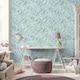 image 2 of Muriva My Kingdom Flowers Textured Wallpaper - Duck Egg - 10m x 53cm Blue