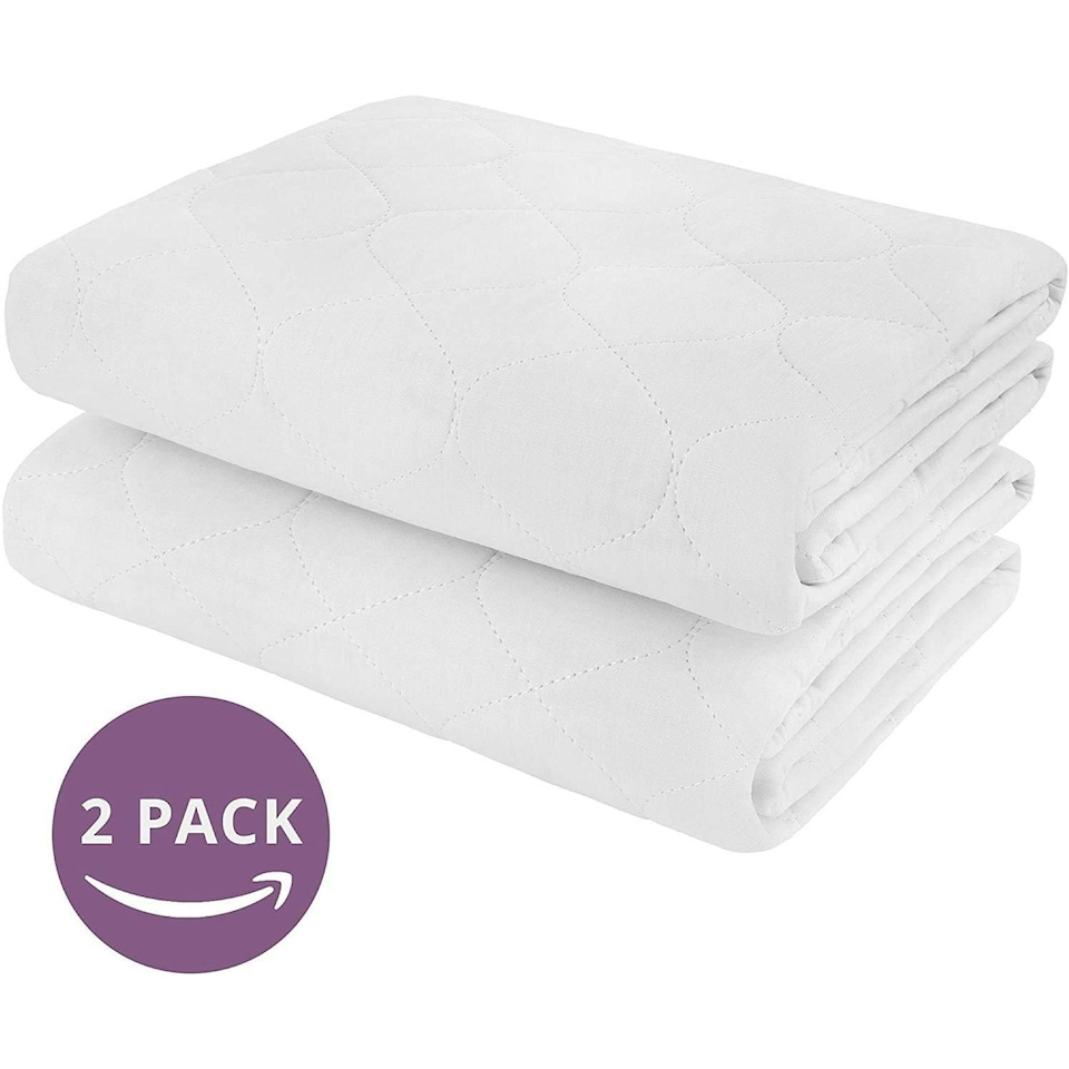 image 1 of Lynmark® Incontinence Bed Pads Non Slip - Washable, Absorbs 2L, 90 x 85cm White | 2 pack | Single