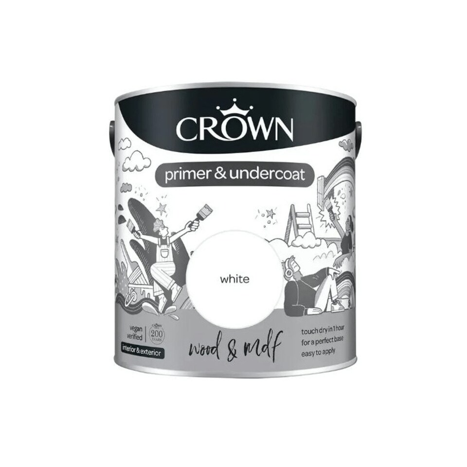 image 1 of Crown Quick Dry Eggshell Paint - Pure Brilliant White 2.5L N/A