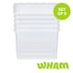 image 1 of Wham Clip 5x 21.5L Rectangular Plastic Storage Boxes with Clip Lock Lids. Ideal for Home, Office, Toys & More - Clear/Clear | Clear | 5