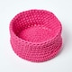 image 2 of Homescapes Hot Pink Cotton Knitted Round Storage Basket - 37 x 21 cm Pink | M