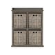 image 4 of Maya Handmade Kubu Rattan 2 Over 2 Basket Storage Unit Brown