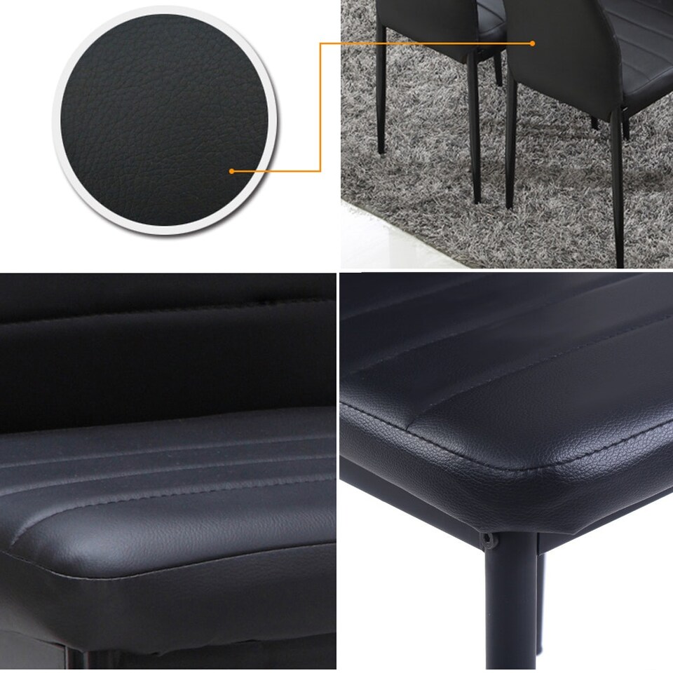 image 1 of Living and Home Dining Chairs Set of 2, Modern Faux Leather High Back Chairs