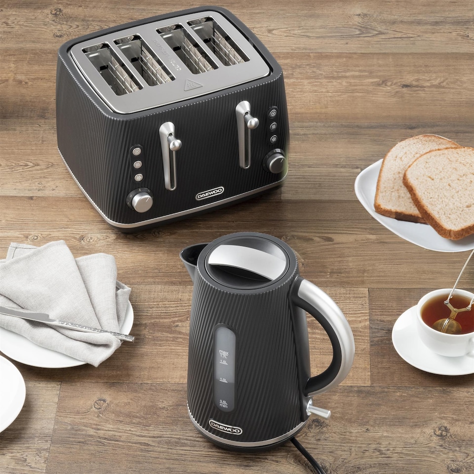 image 1 of Daewoo Cascade Matching Kettle and 4 Slice Toaster Set 1.7L 3KW