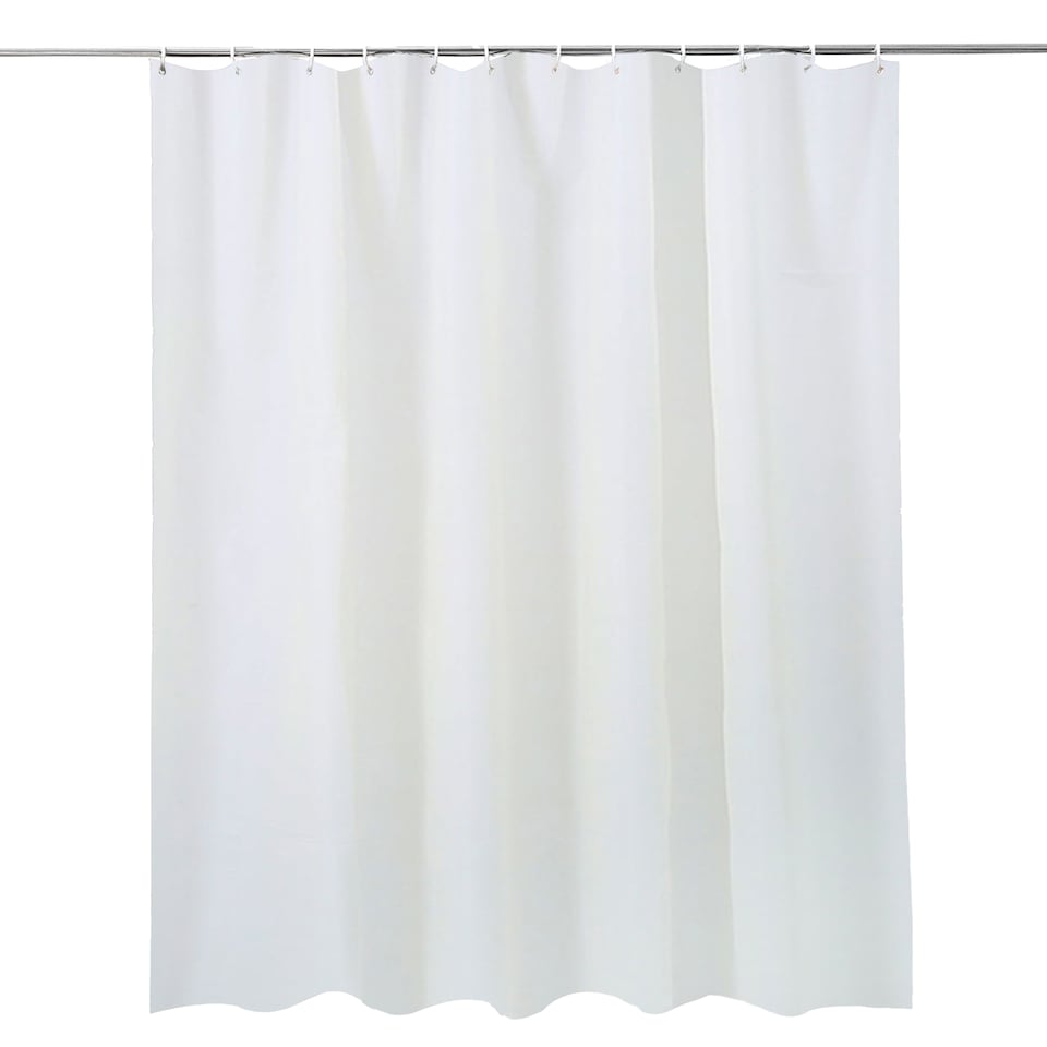 image 1 of PEVA Plain Mould & Mildew Resistant Shower Curtain with 12 Hooks - 180x180cm