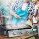 image 2 of Outsunny Portable Gas Plancha BBQ Grill with 3 Stainless Steel Burner, 9kW