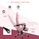 image 5 of Vinsetto Ergonomic Gaming Chair, PU Leather Reclining Computer Chair with Footrest and Lumbar Support, Headrest and Adjustable Height for Adults, Pink