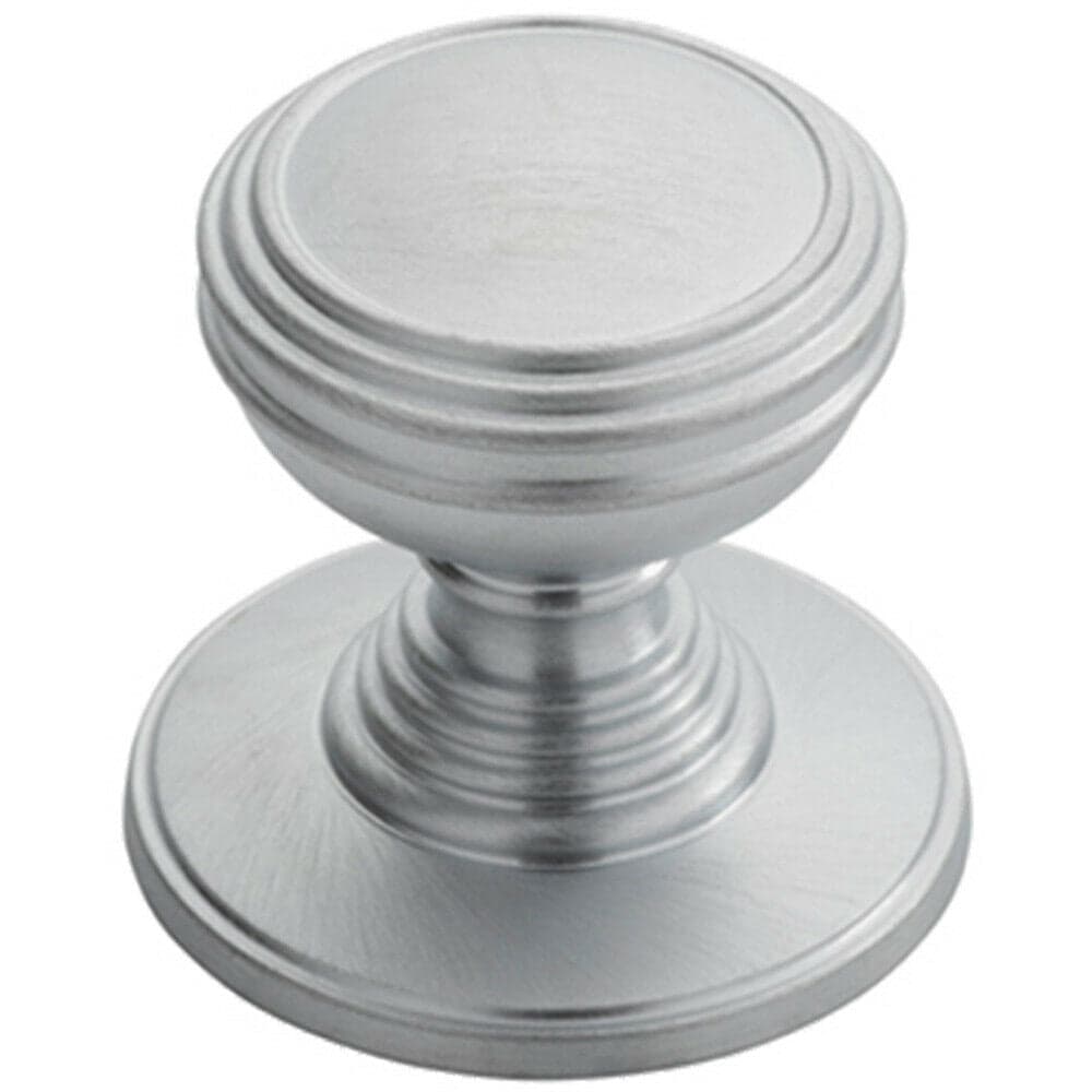 Loops Ringed Tiered Cupboard Door Knob 30mm Diameter Satin Chrome Cabinet Handle