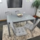 image 4 of Dining Table and 4 Grey Velvet  Chairs Grey  Glass Table 4 Velvet Chairs  Dining Room Furniture | Grey | 5