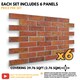 image 2 of NOVECRAFTO 3D Vintage Rustic Wall Panels – 6 PVC Sheets, Covers 2.76 sqm (29.76 sq ft), 96x48cm Each – Decorative Brick Effect Cladding in Rustic Style