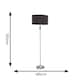 image 3 of ValueLights Maggie Chrome Candlestick Floor Lamp Black Velvet Shade | Black