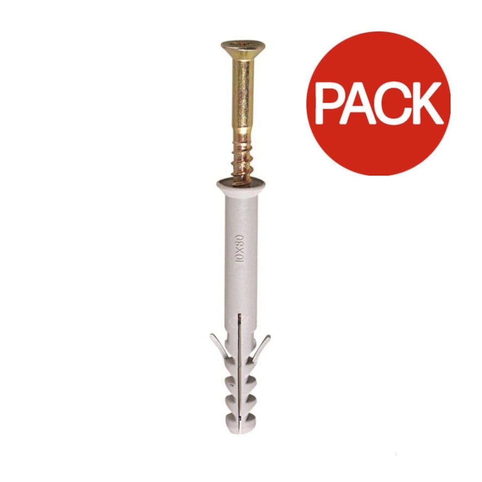 image 1 of Securfix Frame Fixings (Pack of 10) - Gold/White - 100mm x 10mm