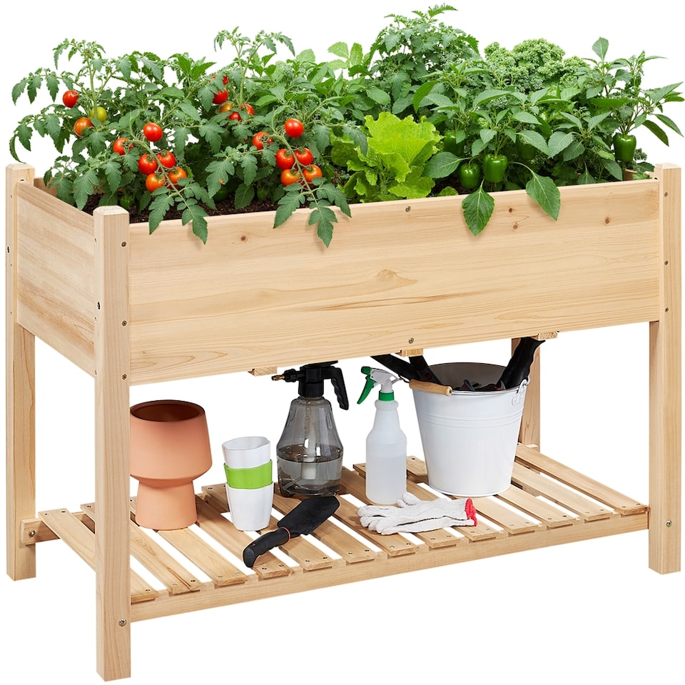 image 1 of Yaheetech 80 cm H Wooden Raised Garden Bed-Wood