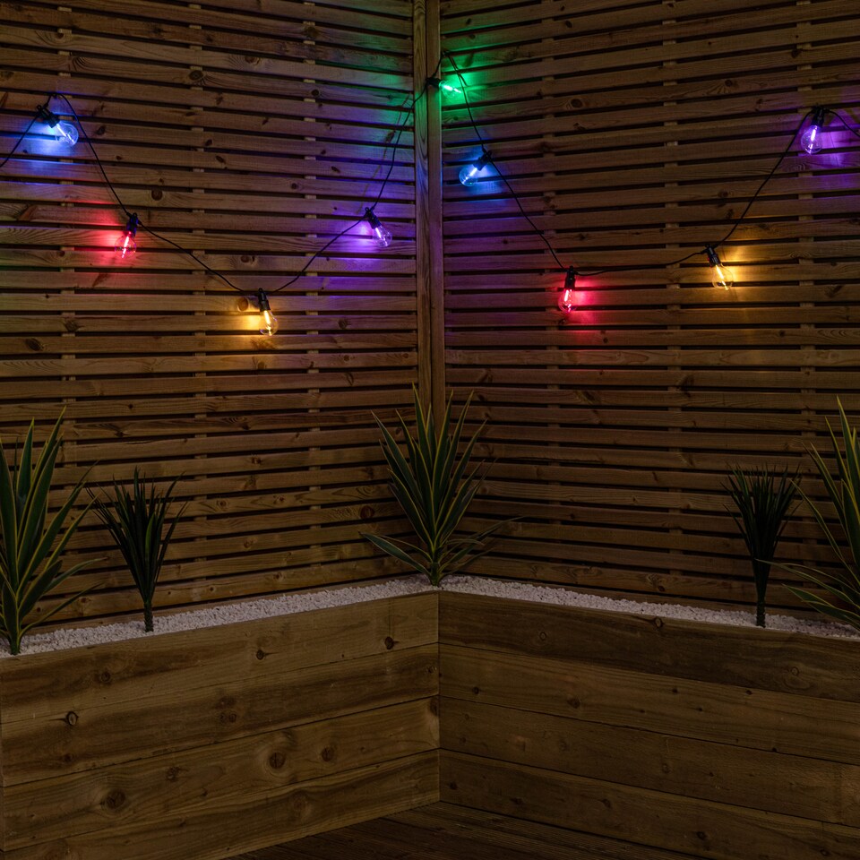 image 1 of Set of 20 Indoor Outdoor Connectable Festoon Lights with Multi-Coloured LEDs