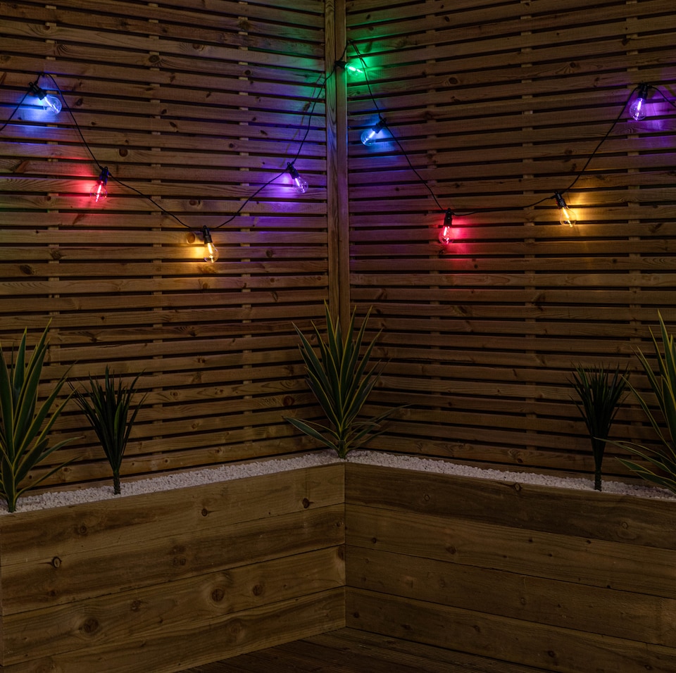 image 1 of Set of 20 Indoor Outdoor Connectable Festoon Lights with Multi-Coloured LEDs
