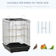 image 8 of PawHut 59cm Bird Cage with Openable Top, Stand, Tray, Handles, Feeding Bowls