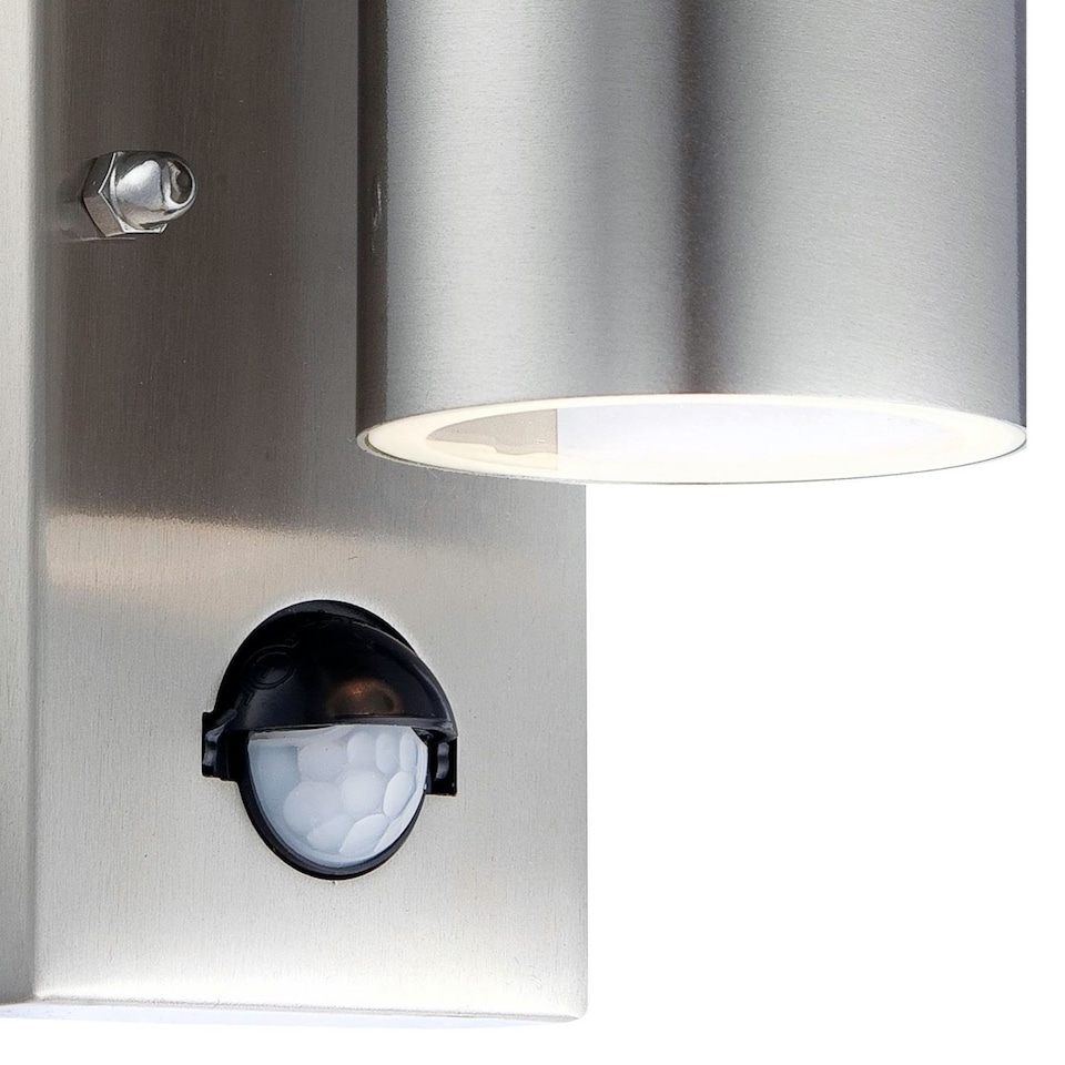 image 1 of Blaze - Stainless Steel Outdoor Up Down Motion Sensor Wall Light | Grey | Clear | 1