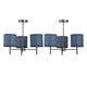 image 1 of Set of 2 Brea - Antique Brass Light Fittings with Navy Cut Out Shades Bronze | Blue