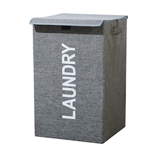 57L Collapsible Laundry Basket with Lid Portable Clothes Hamper