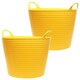 image 2 of 3 x 40 Litre Strong Yellow Flexi Plastic Storage Buckets For Home, Garden & DIY
