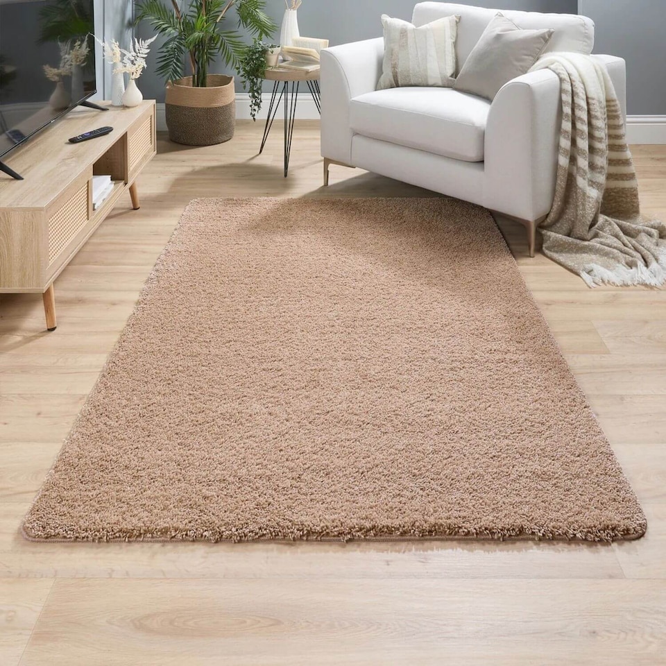 image 1 of Washable Non Slip Shaggy Floor Rug Soft Stain Resistant Plain