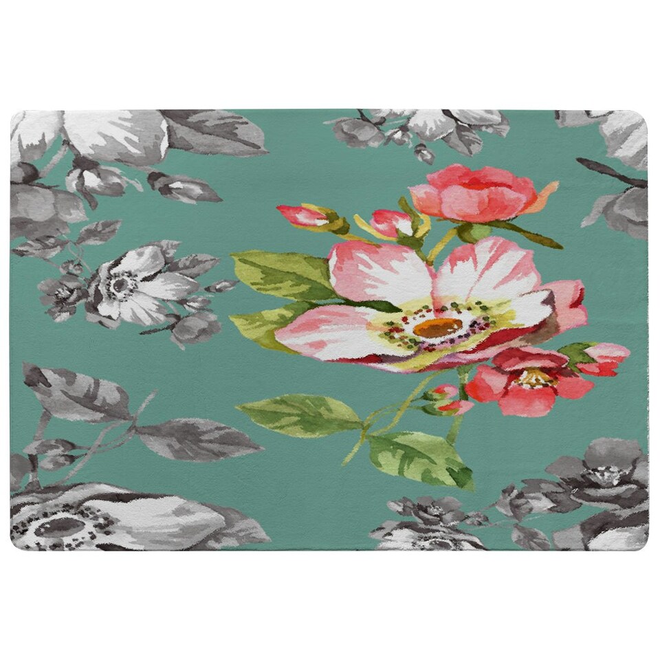 image 1 of Bright Flower on Green (Rug) Green | XL: 160x230cm