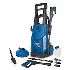 Scheppach HCE2400 Electric Pressure Washer, 2400W, 180Bar, 480L/h Flow, 5m Hose, Accessories