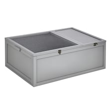 PawHut 94 cm Wooden Tortoise House Turtle Habitat Small Reptile Cage Grey